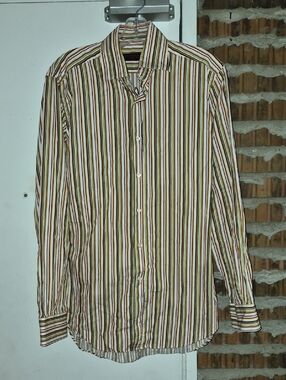 Etro Pinstriped Dress Shirt Size 40